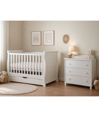 σετ βρεφικη κουνια κρεβατακι συρταριερα αλλαξιερα