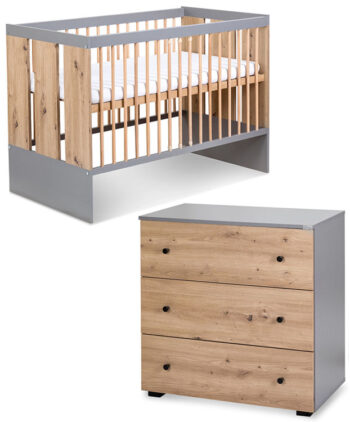 Σετ κρεβατάκι μωρού και συρταριέρα Pauline