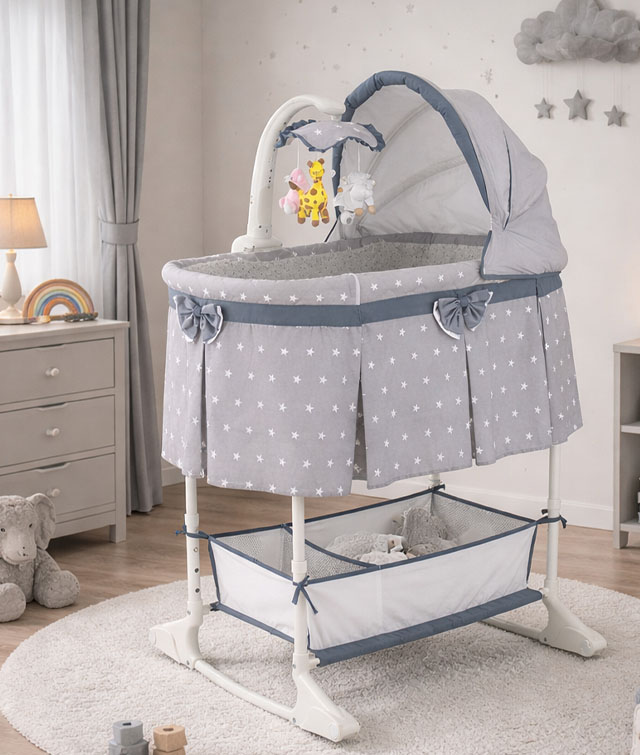 Κουνιστό λίκνο μωρού με ροδάκια 5