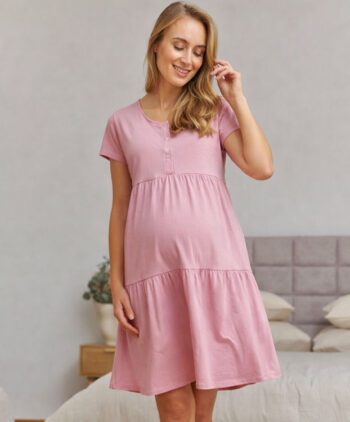 νυχτικό εγκυμοσυνης θηλασμού καλοκαιρινο ροζ 5