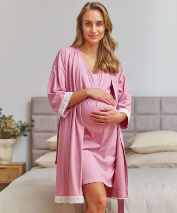 ρομπα εγκυμοσυνης ροζ 5