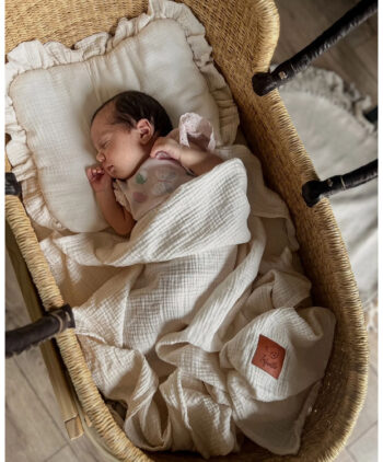 καλοκαιρινη κουβερτα μωρου απο μουσελινα 2